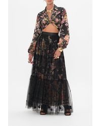 CAMILLA - Waistband Ruffle Hem Skirt Letters From A Vineyard - Lyst