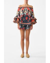 CAMILLA - Off Shoulder Top With Frill Sleeve Daughters Of Duende - Lyst
