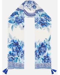CAMILLA - Long Silk Crinkle Chiffon Scarf A Ceramic Garden - Lyst