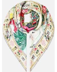 CAMILLA - Large Crystalled Silk Square Scarf La Belle Botanique - Lyst
