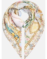 CAMILLA - Large Crystalled Silk Square Scarf Sisi Society - Lyst