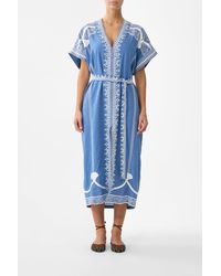 CAMILLA - Short Sleeve Kaftan With Tie Waist De Nada Granada - Lyst