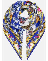 CAMILLA - Large Crystalled Silk Square Scarf España Nirvana - Lyst
