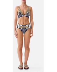 CAMILLA - Pleated High Tri Bikini Top W Front Trim Zig Zag Zoo - Lyst