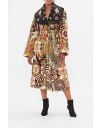 CAMILLA - Quilted Long Wrap Coat Stitched - Lyst