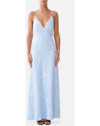 CAMILLA - V Neck Full Length Bias Slip Dress Seville Sweetheart - Lyst