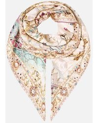 CAMILLA - Large Crystalled Silk Square Scarf A Meeting Of Masterpieces - Lyst