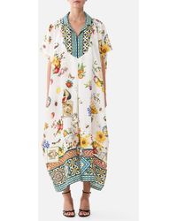 CAMILLA - Collared Kaftan With Front Pleat Detail Magic Of The Mercado - Lyst