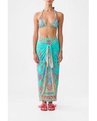 CAMILLA - Layered Maxi Sarong With Tie Front The Concubines Corridor - Lyst