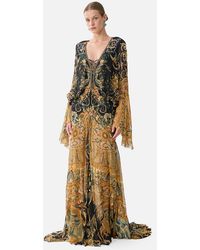 CAMILLA - Low Cut Lace Up Front Long Dress Museum Memoirs - Lyst