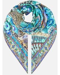 CAMILLA - Large Crystalled Silk Square Scarf Flamenco Euphoria - Lyst