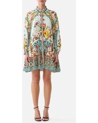 CAMILLA - Long Sleeve Tiered Short Dress Magic Of The Mercado - Lyst