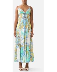 CAMILLA - Long Dress With Tie Front Dial Up The Tiles - Lyst