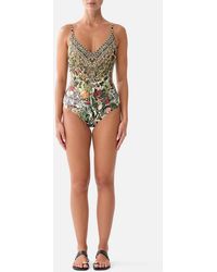 CAMILLA - V Neck Underwire One Piece W Back Closure Leotigra Land - Lyst