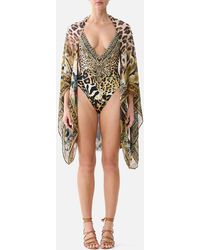 CAMILLA - Silk Chiffon Shrug Leotigra Land - Lyst