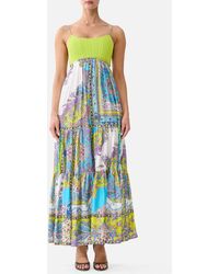 CAMILLA - Long Dress With Knit Front Bodice Magic Carpet Ride - Lyst