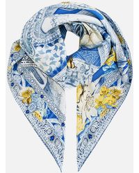 CAMILLA - Large Crystalled Silk Square Scarf De Nada Granada - Lyst