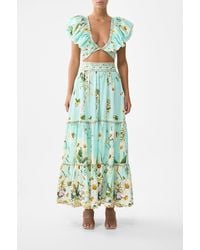 CAMILLA - Ruffle Wrap Top Floral Freefall - Lyst
