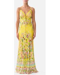 CAMILLA - Bias Slip Dress With Lace Edge Detail Lady Limonada - Lyst