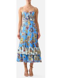 CAMILLA - Ruffle Hem Tie Front Midi Dress Verses - Lyst