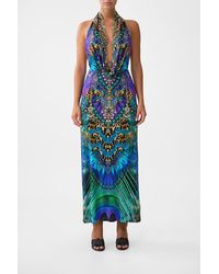 CAMILLA - Deep Cowl Plunge Dress Cosmic Zoology - Lyst