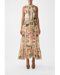 CAMILLA - Necktie Dress With Elasticated Waist Watercolour Wonderland - Lyst