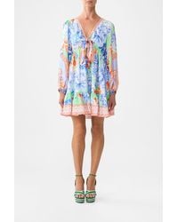 CAMILLA - Short Tie Front Blouson Dress Topkapi Pop - Lyst