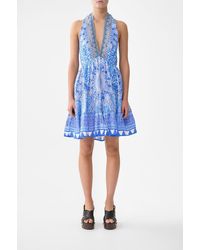 CAMILLA - Ruffle Hem Halter Short Dress - Lyst