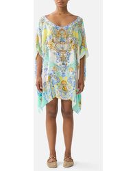 CAMILLA - Short Round Neck Kaftan Dial Up The Tiles - Lyst