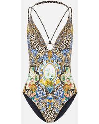 CAMILLA - Multi Strap Halter Tri One Piece With Trim Sevillian Style - Lyst