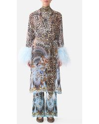 CAMILLA - Split Cuff Soft Coat With Feathers Fiesta, Siesta, Repeat - Lyst