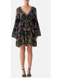 CAMILLA - A-Line Gathered Panel Dress Night Garden - Lyst