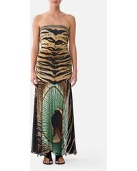 CAMILLA - Strapless Jersey Dress With Silk Panel A Wink To The Wild - Lyst