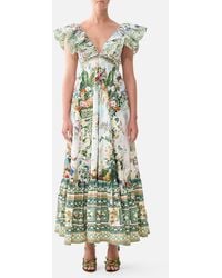 CAMILLA - Frill Neck Dress With Hardware Art For The Empress - Lyst