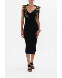 Camilla eBoutique - Long Knit Dress With Silk Ties Era Of Empires - Lyst