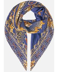 CAMILLA - Large Crystalled Silk Square Scarf Cloaked - Lyst