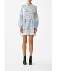 CAMILLA - Shirt Dress With Blouson Sleeve The Hum Of The Alhambra - Lyst