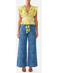 CAMILLA - Tie Front Top With Ruffles Lady Limonada - Lyst