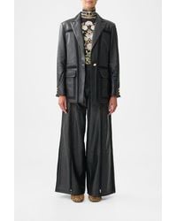 CAMILLA - Leather Wide Leg Pant Ottoman Elegance - Lyst
