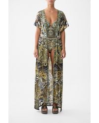 CAMILLA - Front Split Beach Maxi Dress With Chain Feline Folklore - Lyst