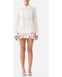 CAMILLA - Collared Shirt With Frill Neck Detail Torero Libertine - Lyst