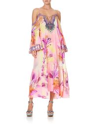 Camilla Drop Shoulder Long Sleeve Dress South Beach Sunrise - Multicolor