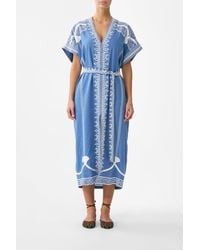 CAMILLA - Short Sleeve Kaftan With Tie Waist De Nada Granada - Lyst