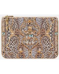 CAMILLA - Small Canvas Clutch Leopard Libertine - Lyst