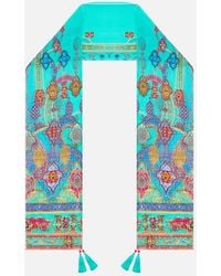 CAMILLA - Long Silk Crinkle Chiffon Scarf The Concubines Corridor - Lyst