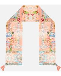 CAMILLA - Long Silk Crinkle Chiffon Scarf Meet Me - Lyst