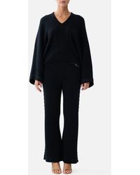 CAMILLA - Cashmere Knit Relaxed V-Neck Sweater Night Garden - Lyst
