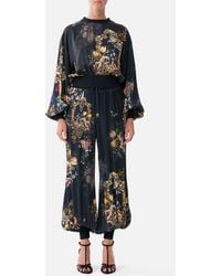 CAMILLA - Relaxed Cropped Crew Neck Jumper Night Garden - Lyst