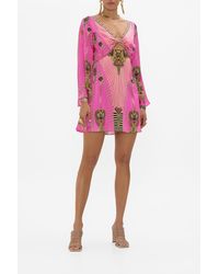 CAMILLA - Long Sleeve Twist Short Dress Song Of The Scarab - Lyst