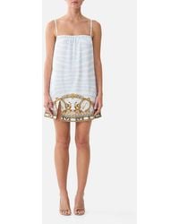 CAMILLA - Square Neck Short Slip Dress Spirit Of Stripes - Lyst